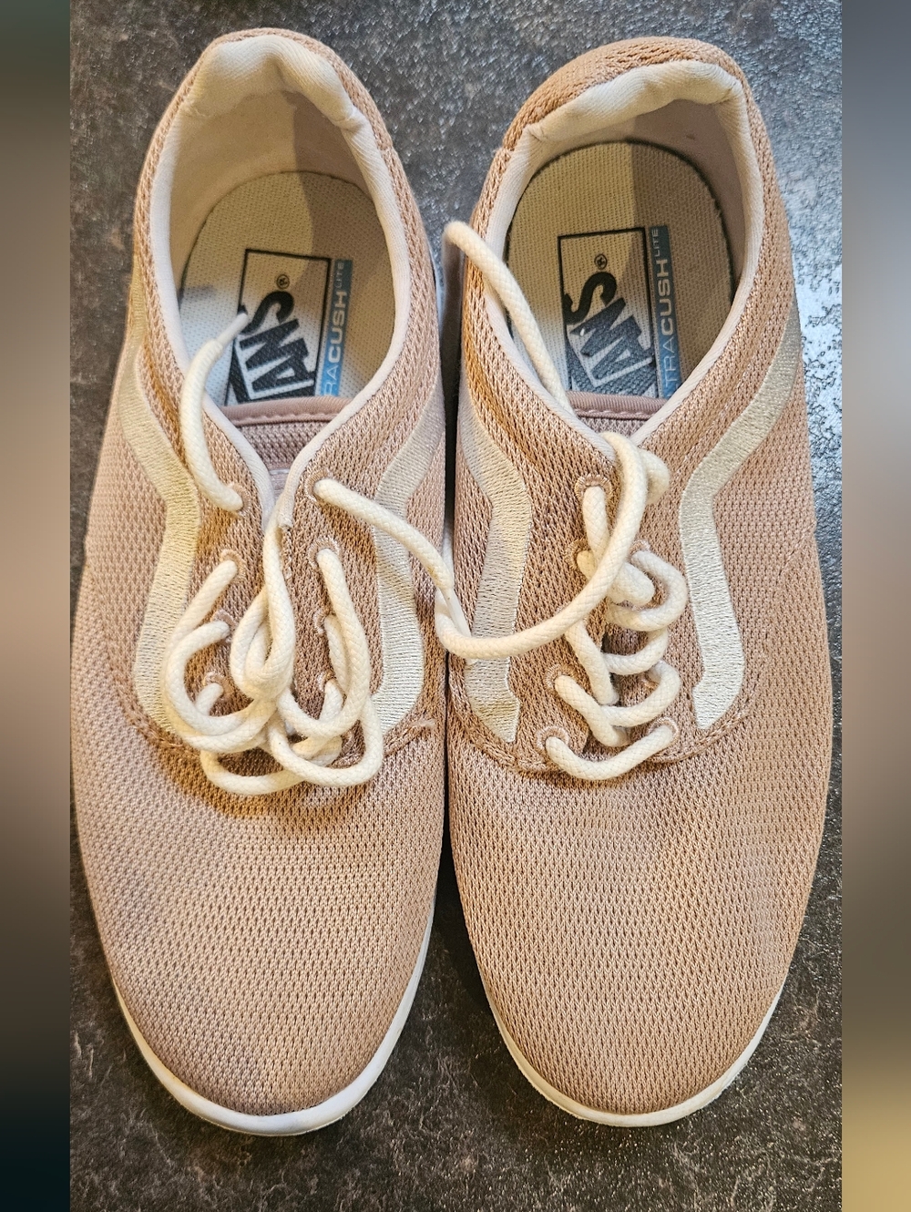 Vans UltraCush Lite Knit Sneakers in Beige & Cream
